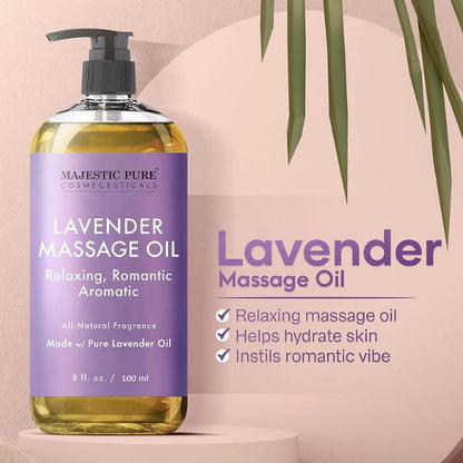 PURE Lavender Massage Oil for Men and Women - Great for Calming and Soothing ( 100 ml - Pack of 2 )